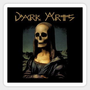 Dark Arts Mona Lisa Skeleton Artwork - Mysterious Renaissance Fusion Magnet